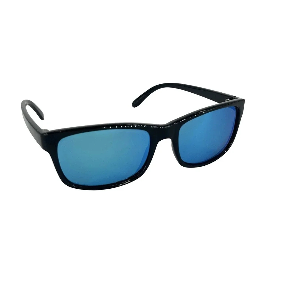 Islander Eyes Curacao Sunglasses Black Blue Mirror Lens Wrap Sport Fishing